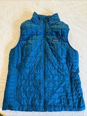Patagonia Teal Quilted Insulated Men's Vest nano puff vest